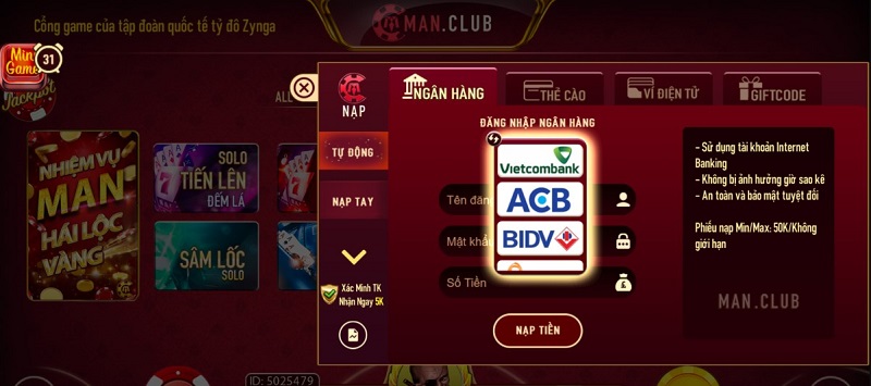 nạp tiền manclub