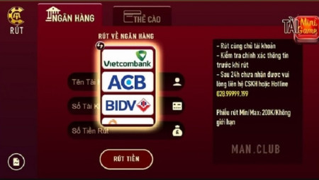 Rút tiền Manclub - Thực hiện dễ dàng trong 5 phút